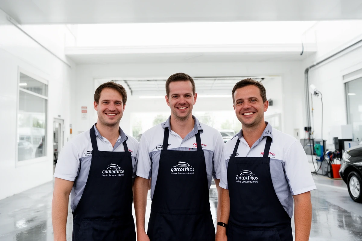 ピカピカウォッシュのスタッフが作業中の様子